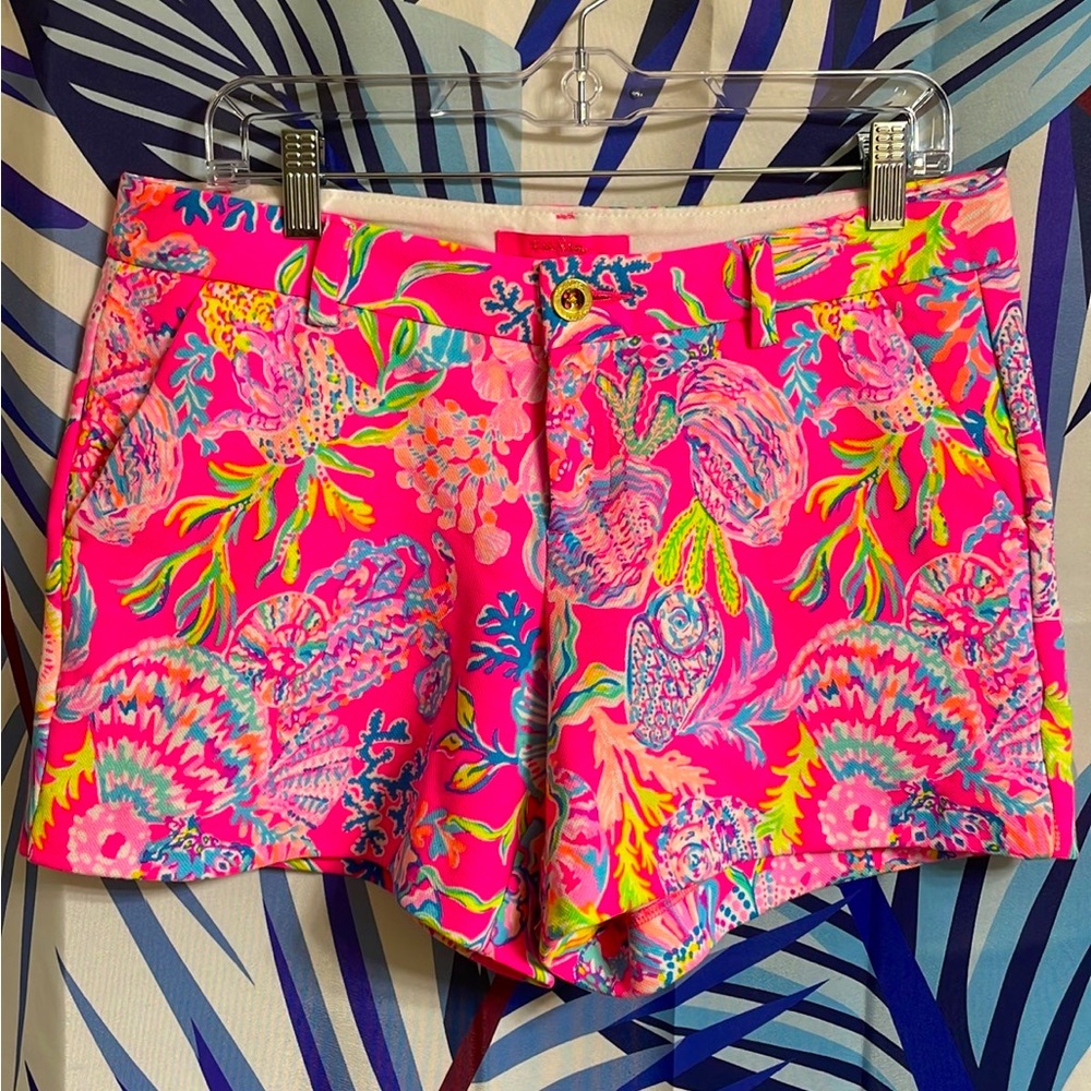 NWOT Lilly Pulitzer 5” Callahan Shorts Size 8 Pink Isle Shell Me Something Good
